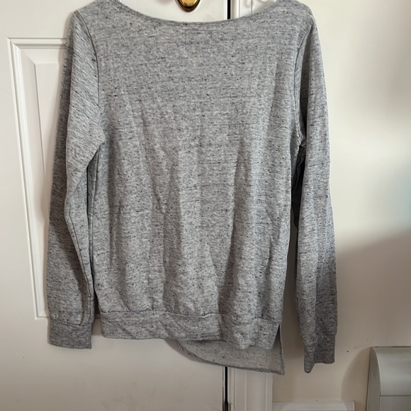 ANTHROPOLOGY Iris & Navy cowl neck/asymmetrical gray shirt. Like new. - Picture 2 of 7